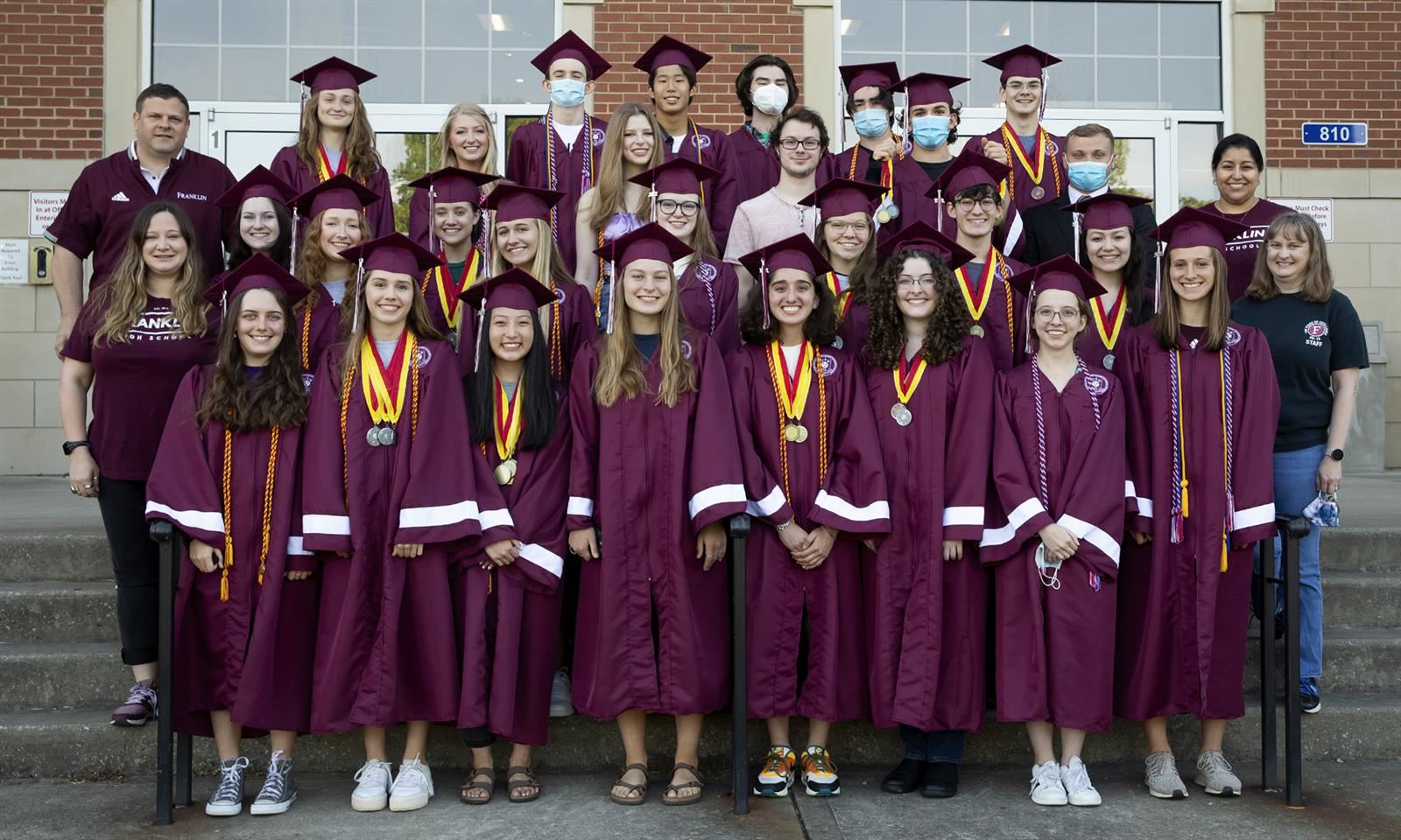 Franklin graduates take a group photo